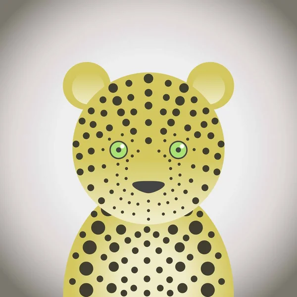 Leopardo Doodle Animal Face Bonito Animal Face Cartoon — Vetor de Stock