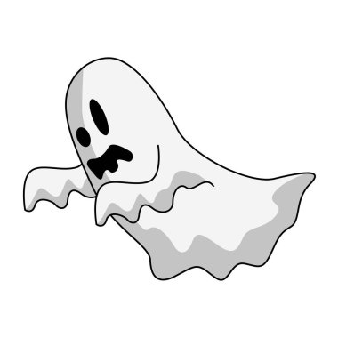 Karikatür korkunç hayalet İllüstrasyon, Sevimli hayalet karikatür, 