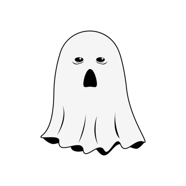 Illustration Cartoon Scary Ghost Söt Ghost Cartoon — Stock vektor