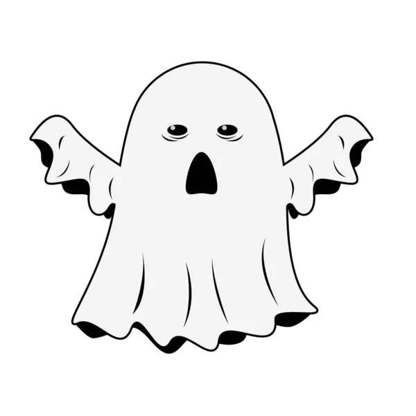 Illustration Cartoon Scary Ghost Cute Ghost Cartoon — Stock Vector