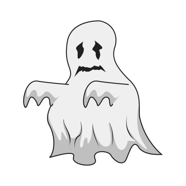 Ilustración Dibujos Animados Fantasma Miedo Dibujos Animados Fantasma Lindo — Archivo Imágenes Vectoriales