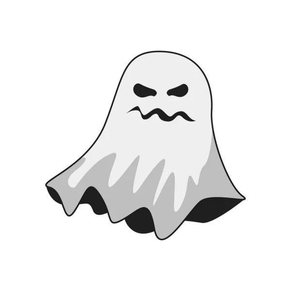 Illustration Cartoon Scary Ghost Söt Ghost Cartoon — Stock vektor