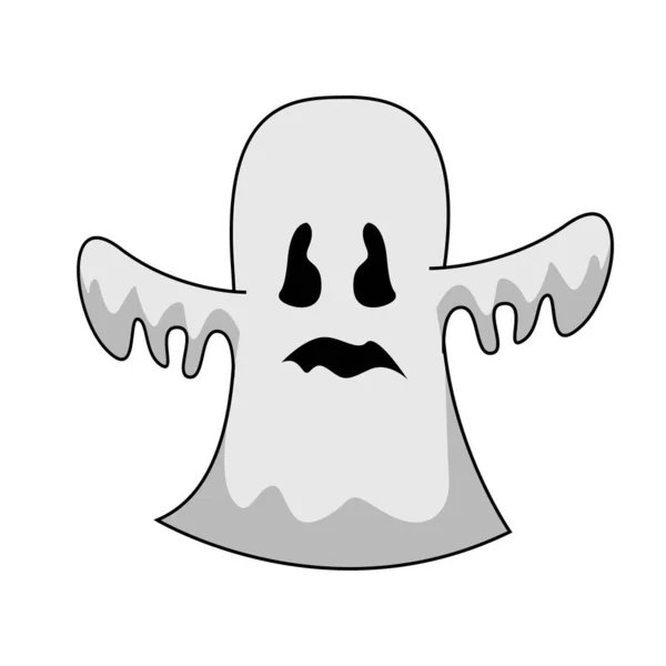 Illustration Cartoon Scary Ghost Söt Ghost Cartoon — Stock vektor