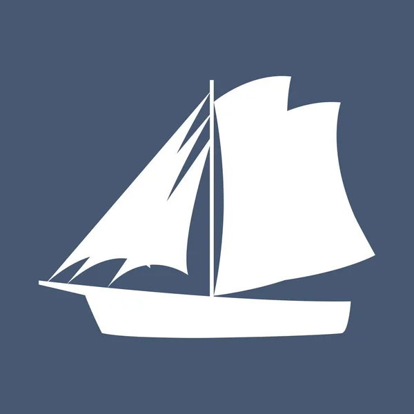 Sailboat Sea Simple Sailboat Silhouette — Stock Vector