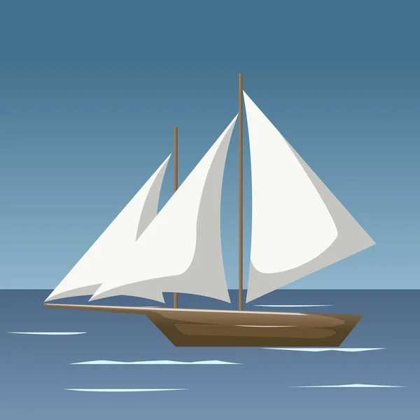 Velero Mar Silueta Simple Velero — Archivo Imágenes Vectoriales