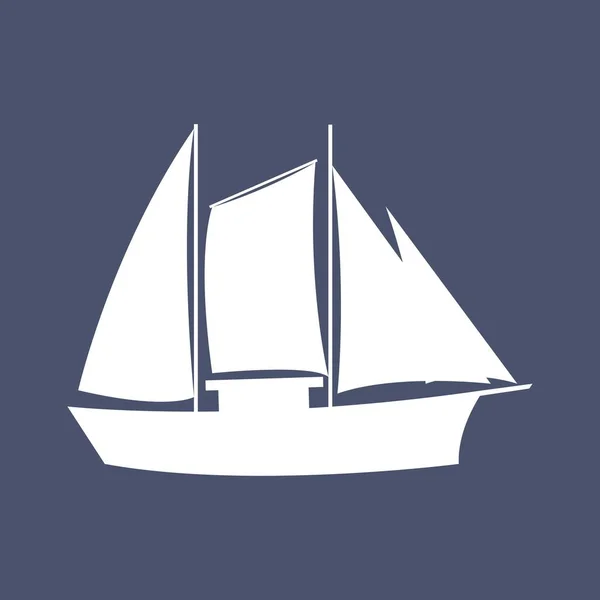 Sailboat Sea Simple Sailboat Silhouette — Stock Vector