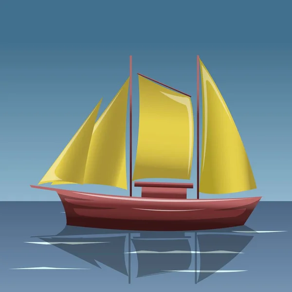 Velero Mar Silueta Simple Velero — Archivo Imágenes Vectoriales