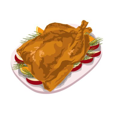 Meyve ve sebze ile lezzetli ızgara tavuk