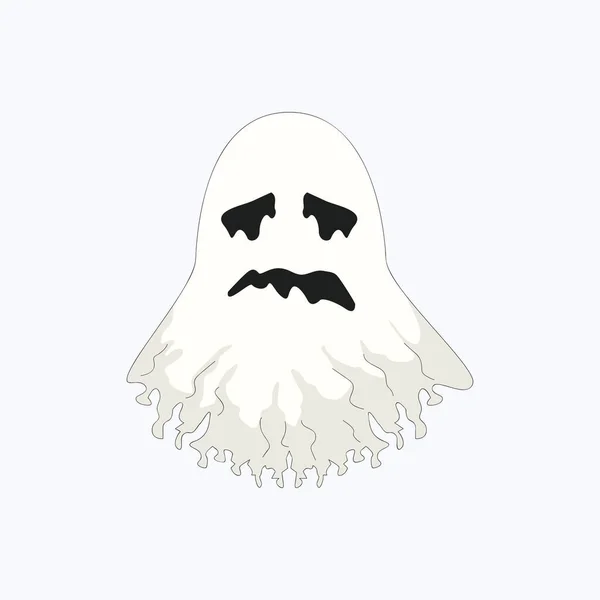 Personaje Dibujos Animados Fantasma Blanco Fantasma Divertido Miedo Volar — Archivo Imágenes Vectoriales