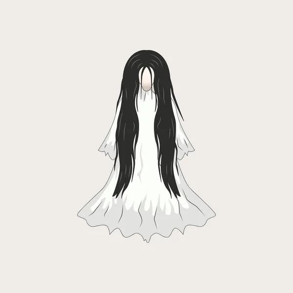 Personaje Del Fantasma Dibujos Animados Dama Blanca Personaje Del Fantasma — Archivo Imágenes Vectoriales