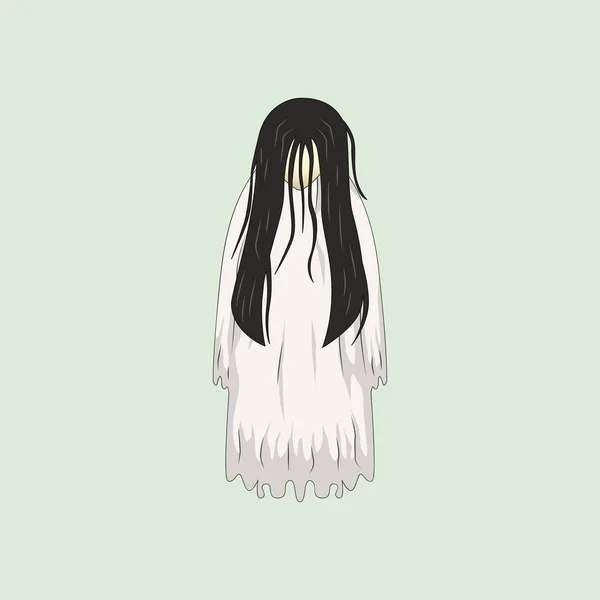 Personaje Del Fantasma Dibujos Animados Dama Blanca Personaje Del Fantasma — Archivo Imágenes Vectoriales