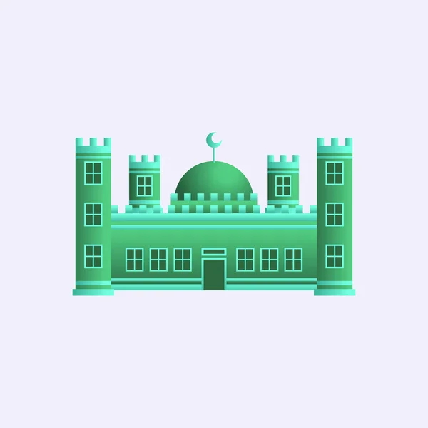 Ілюстрація Зеленої Мечеті Куполом — стоковий вектор