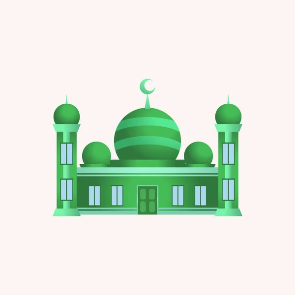Иллюстрация Зеленой Мечети Куполом — стоковый вектор
