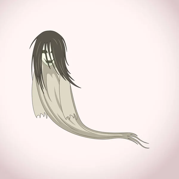 Weiße Lady Cartoon Ghost Charakter — Stockvektor