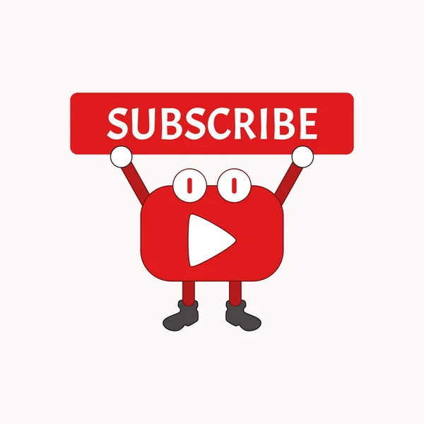 Komik Maskot Youtube Kanalı Üyelik Düğmesi