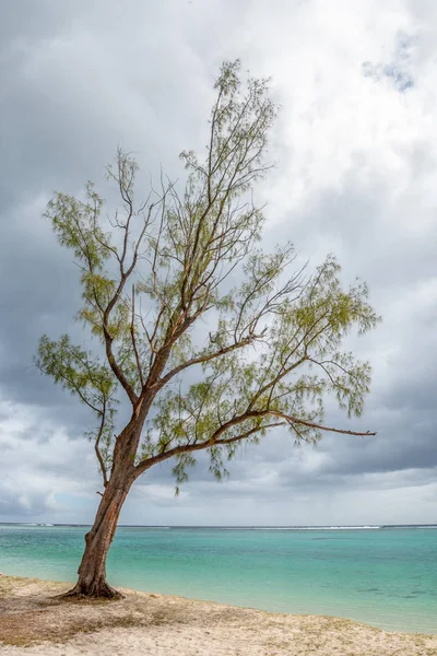 Strom Písku Poblíž Mauricius Pláž Moře Vlny Vodě Krásné Mořské — Stock fotografie