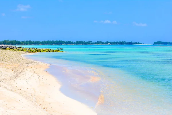 Isla Tuvalu Paradisíaca Playa Laguna Azul Isla Pacífica Mar Océano — Foto de Stock