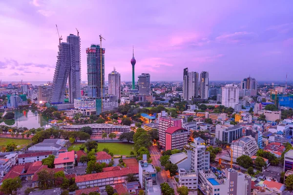 Colombo Sri Lanka Skyline Foto Paisaje Urbano Puesta Sol Colombo — Foto de Stock