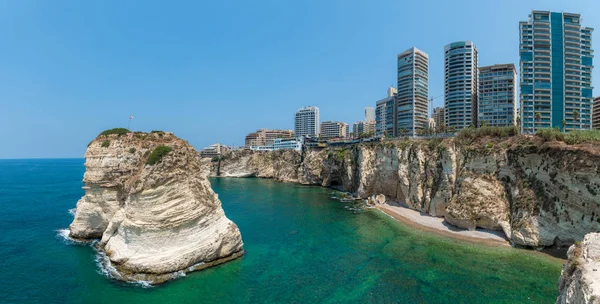 Skyline Rouche Rocks Beirut Lebanon Cityscape Sea Day Time Capital — Stock Photo, Image