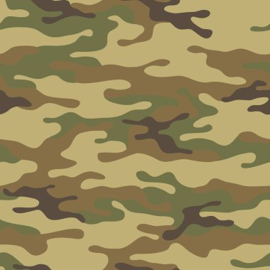 Kusursuz kamuflaj deseni. Haki kumaş, vektör çizimi. Kamuflaj arka planı. Soyut askeri tarz arkaplan