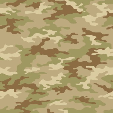 Kusursuz kamuflaj deseni. Haki kumaş, vektör çizimi. Kamuflaj arka planı. Soyut askeri tarz arkaplan