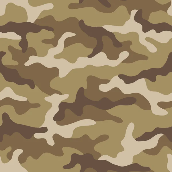 Seamless Camouflage Pattern Khaki Texture Vector Illustration Camo Print Background — Stock Vector