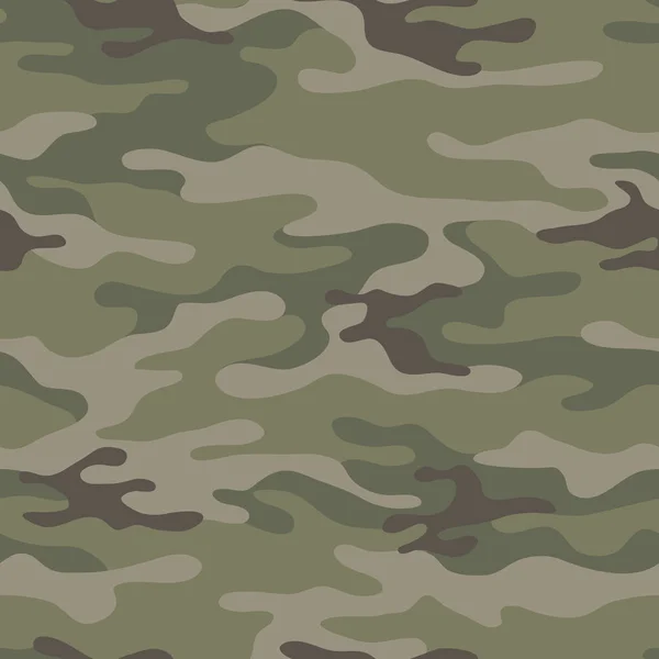 Seamless Camouflage Pattern Khaki Texture Vector Illustration Camo Print Background — Stock Vector