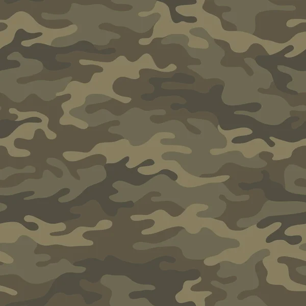 Sömlöst Kamouflagemönster Khaki Textur Vektor Illustration Camo Tryck Bakgrund Abstrakt — Stock vektor