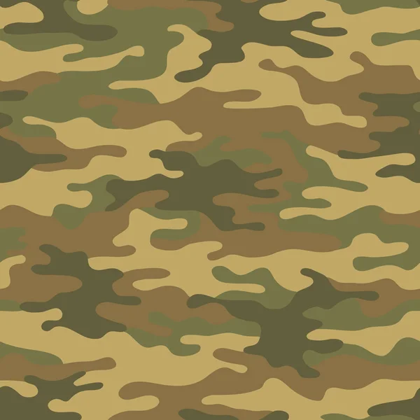 Sömlöst Kamouflagemönster Khaki Textur Vektor Illustration Camo Tryck Bakgrund Abstrakt — Stock vektor