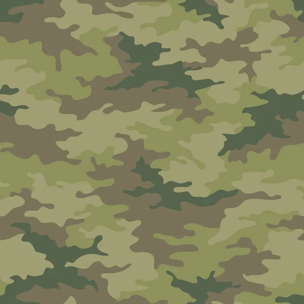 Patrón Camuflaje Sin Costuras Textura Caqui Ilustración Vectorial Fondo Impresión — Vector de stock