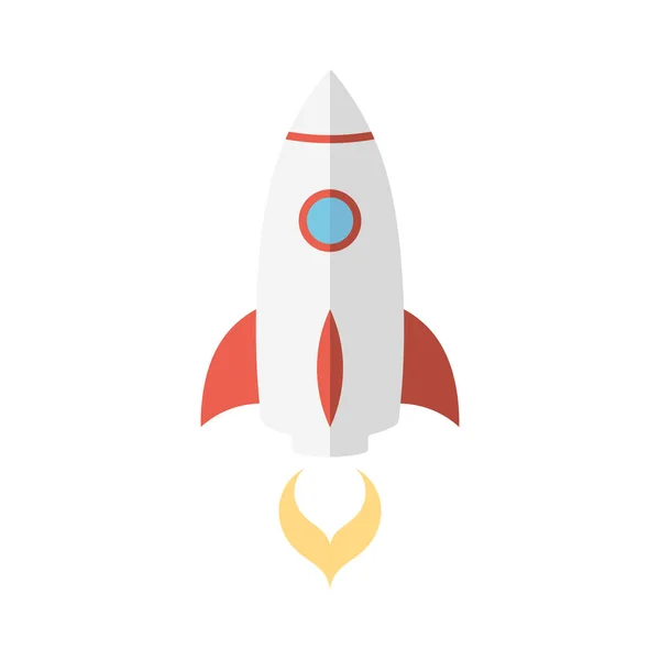 Rocket ship vector illustration. Space ship icon in flat style.