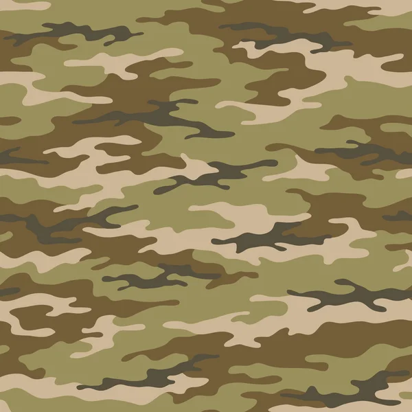 Nahtloses Tarnmuster Khaki Textur Vektorillustration Camo Print Hintergrund Abstrakter Militärischer — Stockvektor