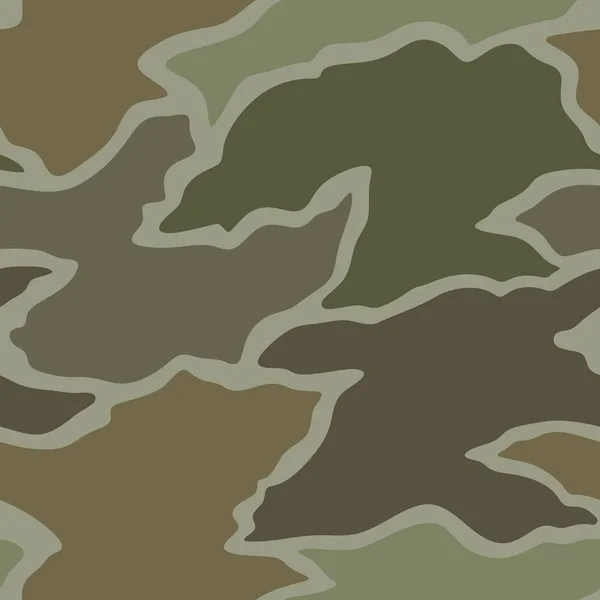 Patrón Camuflaje Sin Costuras Textura Caqui Ilustración Vectorial Fondo Impresión — Vector de stock