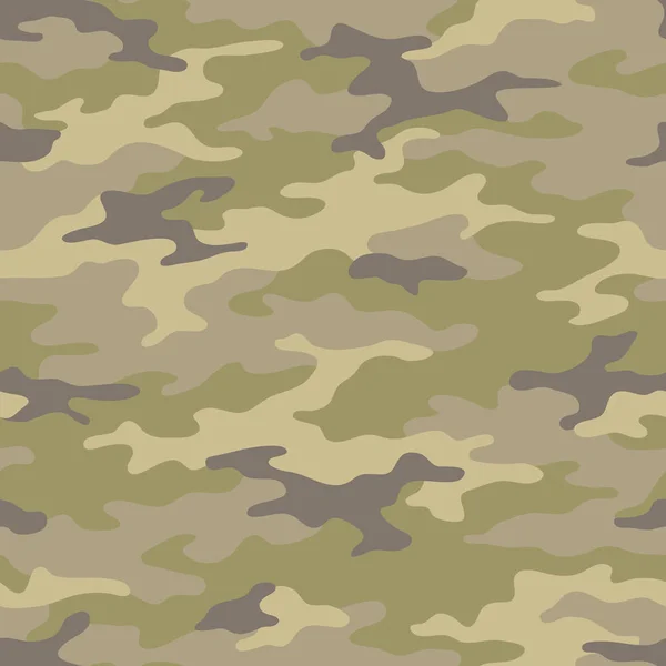 Nahtloses Tarnmuster Khaki Textur Vektorillustration Camo Print Hintergrund Abstrakter Militärischer — Stockvektor