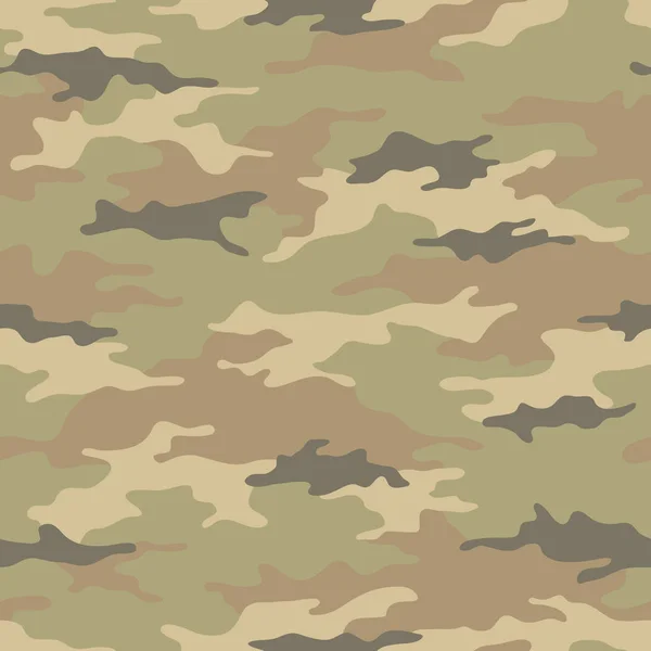 Sömlöst Kamouflagemönster Khaki Textur Vektor Illustration Camo Tryck Bakgrund Abstrakt — Stock vektor