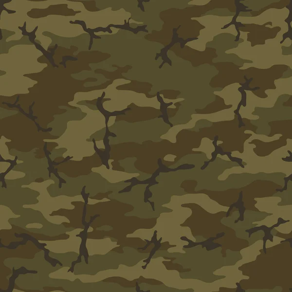 Patrón de camuflaje sin costuras. Textura caqui, ilustración vectorial. — Vector de stock