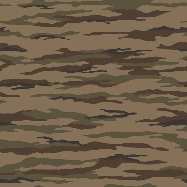 Patrón de camuflaje sin costuras. Textura caqui, ilustración vectorial. — Vector de stock