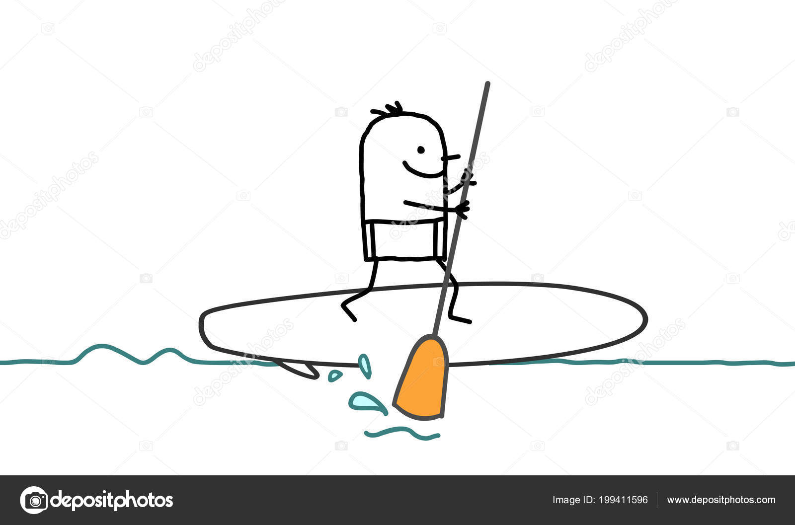 Cartoon Man Paddle Sea Vector Image By C Nlshop Vector Stock Cartoon Man Paddle Sea Vector Image By C Nlshop Vector Stock