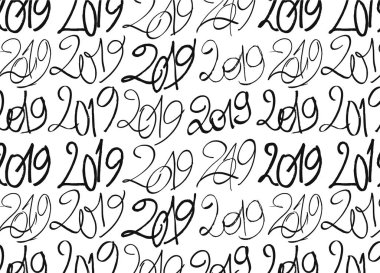 İşaretler seamless modeli 2019 el ile çizilmiş