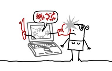 Çizgi film kadın ve cyberbullying