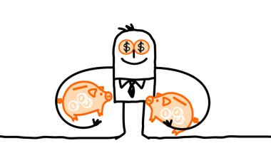 Çizgi film rüşvet alan bankacılık iş adamı