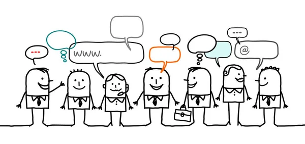 Dibujos Animados Gente Negocios Redes Sociales — Foto de Stock