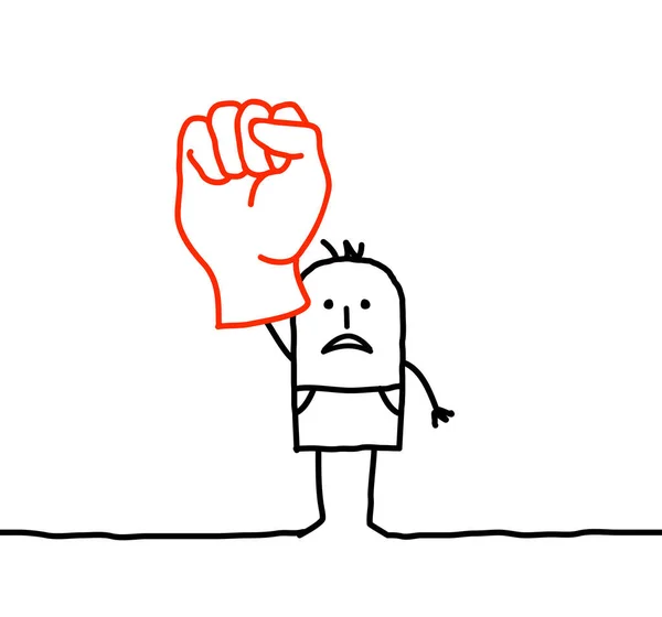 拳を育てる漫画男 — ストック写真