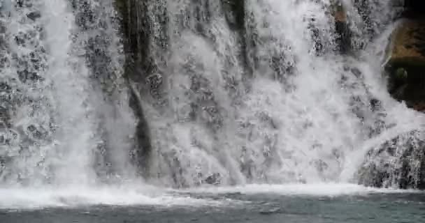 Skradins Waterfall Skradinski Buk Krka Natural Park Sibenik Damaltia Croatia — стокове відео