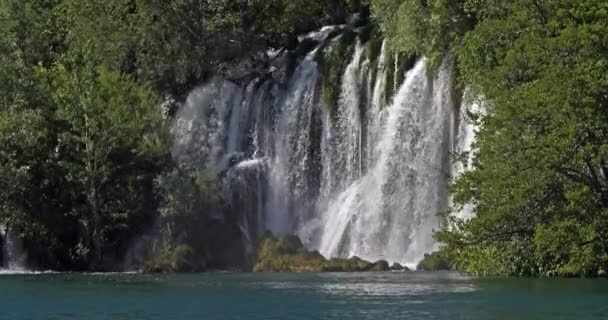 Rog Waterfall Roski Slap Parque Natural Krka Cerca Sibenik Damaltia — Vídeos de Stock