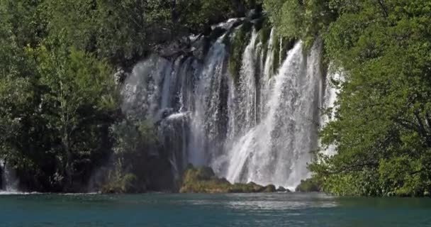 Rog Wasserfall Roski Slap Krka Naturpark Nahe Sibenik Damaltia Kroatien — Stockvideo