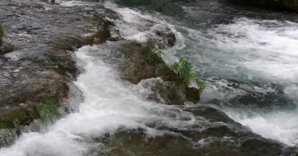 Skradins Wasserfall Skradinski Buk Krka Naturpark Der Nähe Von Sibenik — Stockvideo