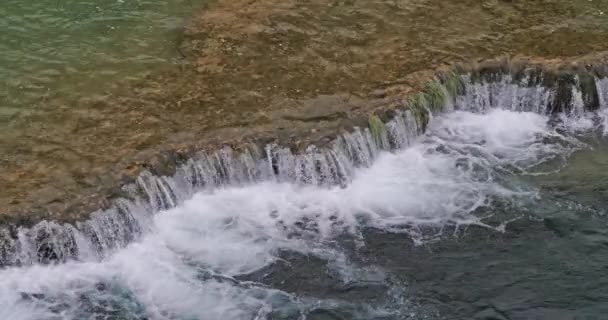 Skradins Waterfall Skradinski Buk Krka Naturpark Nära Sibenik Damaltia Kroatien — Stockvideo