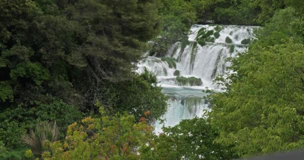 Cascada Skradins Skradinski Buk Parcul Natural Krka Aproape Sibenik Damaltia — Videoclip de stoc