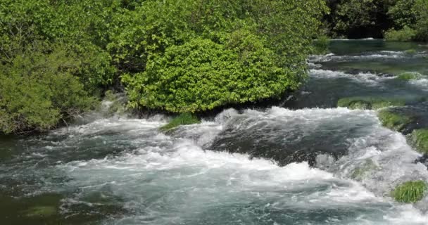 Rog Waterfall Roski Slap Parque Natural Krka Cerca Sibenik Damaltia — Vídeos de Stock